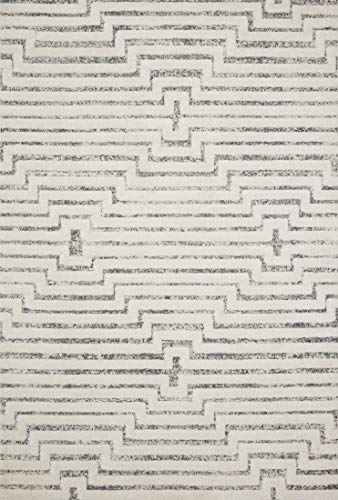 Loloi Hagen Collection HAG-03 White/Sky 6'-7" x 9'-2" Area Rug