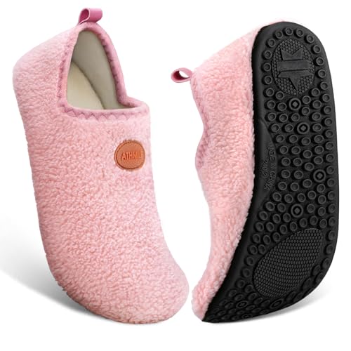 ATHMILE House Slippers for Women Men Lightweight Barefoot Slippers Non-Slip Indoor Outdoor Slipper Socks Cozy Slip-on House Shoes for Home Travel Yoga Camping Hospital Gifts for Women Men