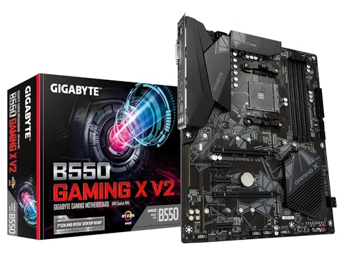 GIGABYTE B550 Gaming X V2 AMD AM4 ATX Motherboard, Supports Ryzen 5000/4000/3000 Series Processors, DDR4, 10+3 Power Phase, 2X M.2, PCIe 4.0, Front USB-C, GbE LAN, Q-Flash Plus, RGB Fusion