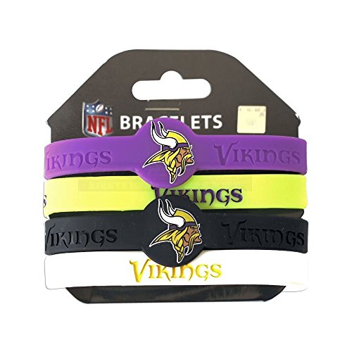 Amico International unisex Silicone Rubber Wrist Band Set of 4 Bracelets, Team Colors, One Size US