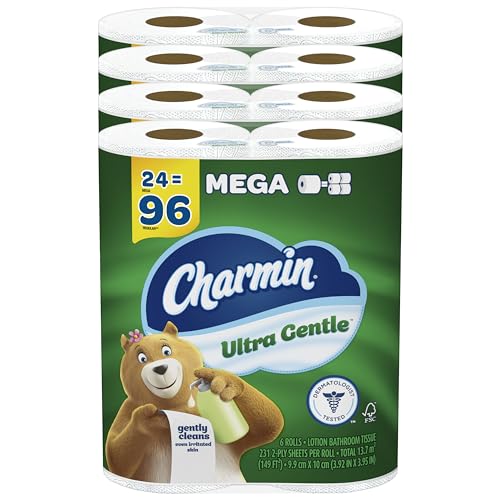 Charmin Ultra Gentle Toilet Paper, 24 Mega Rolls (Equivalent to 96 Regular Rolls),White