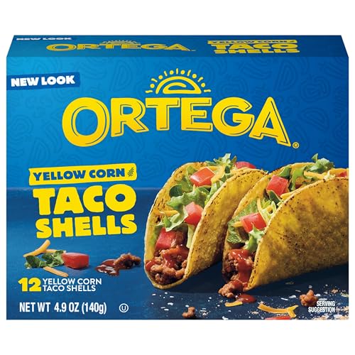 Ortega Yellow Corn Taco Shells, 4.9 Ounce, 12 Shells (Pack of 6)