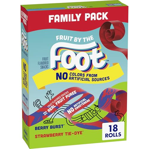 Fruit by the Foot Fruit Flavored Snacks, No Colors from Artificial Sources, Gluten Free, Variety Pack, 18 Ct, 13.5 oz