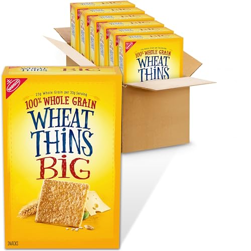 Wheat Thins BIG Snacks, Whole Grain Wheat Crackers, Bulk Snack Crackers, 6 - 8 oz Boxes