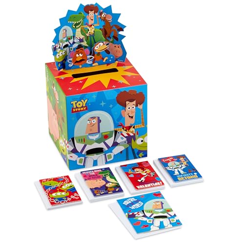 Hallmark Disney/Pixar Toy Story Valentines Day Cards and Mailbox for Kids School Classroom Exchange (1 Box, 32 Valentine Cards, 1 Teacher Card)