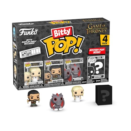 Funko Pop Bitty: Game of Thrones - Daenerys Targaryen, Khal Drogo, Drogon, & Mystery Chase Figure - (Styles May Vary) and A Surprise Mystery Mini Figure - 0.9 Inch (2.2 Cm) Collectable