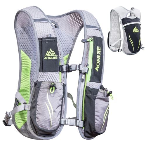 TRIWONDER Running Vest for Men Women Hydration Backpack Water Pack 5.5L Lightweight Runner Marathon Trail Hiking Cycling (Grey - Only Vest)