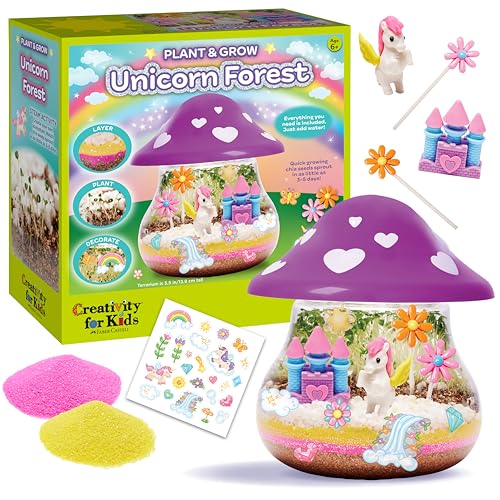 Creativity for Kids Plant and Grow Unicorn Forest: Terrarium Kit for Kids, Unicorn Toys and STEM Kits, Spring Crafts & Arts and Crafts for Girls (Ages 6+)