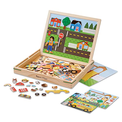 Melissa & Doug Wooden Magnetic Matching Picture Game with 119 Magnets and Scene Cards Magnetic Book Scenes for Kids Ages 3+