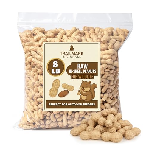 Trailmark Naturals - 8 LB - Raw Peanuts For Squirrels, Raw In Shell Peanuts For Birds and Wildlife- Squirrel Food, Wild Bird Seed - Grown in The USA