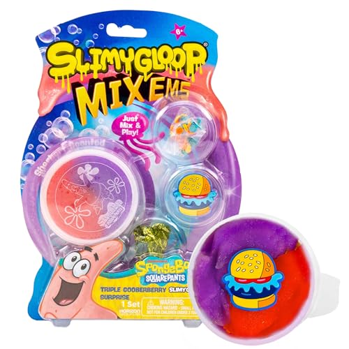 Spongebob Squarepants™ SLIMYGLOOP Mix’EMS – Patrick’s Triple Gooberberry Surprise, Sherbert-Scented Cloud Slime with Mix-Ins