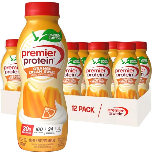 Premier Protein Shake, LIMITED EDITION Orange Cream Swirl, 30g Protein, No Added Sugar, 24 Vitamins & Minerals to Support Immune Health, Gluten-Free, 11.5 fl oz (12 Pack)