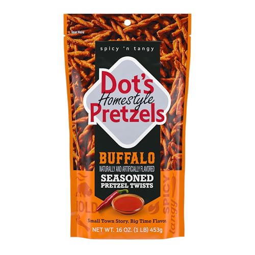 Dot's Homestyle Pretzels Buffalo Seasoned Pretzel Twist Snack, 16oz Grocery Sized Bag