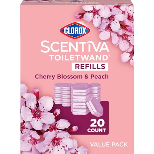 Clorox Scentiva ToiletWand Refills, Value Pack, Cherry Blossom and Peach, 20 Count