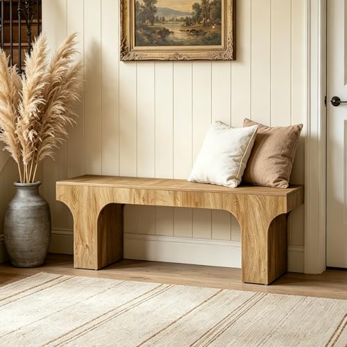 LITTLE TREE 63" Wooden Bench, End of Bed Bench, Long Hallway Bench, Farmhouse Entryway Bench for Hallway, Living Room, Kitchen