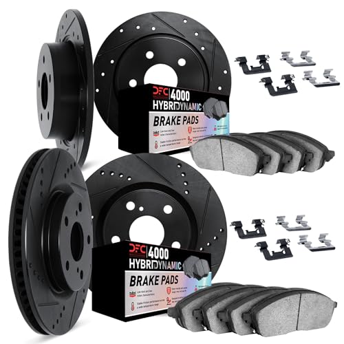 Dynamic Friction Company Brake Kit For 2004-2013 Mazda 3| Front and Rear 4000 HybriDynamic Brake Pads and Rotors Kit|Hardware included