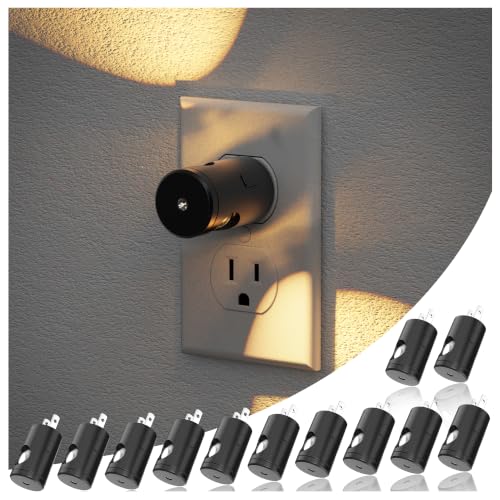 JandCase Night Lights Plug into Wall,12 Pack Mini Lens Night Light with 3CCT Color Temperature,180° Rotatable Night-lights,Dimmable Nightlight Plug in with Light Sensor for Bathroom Hallway Room Decor