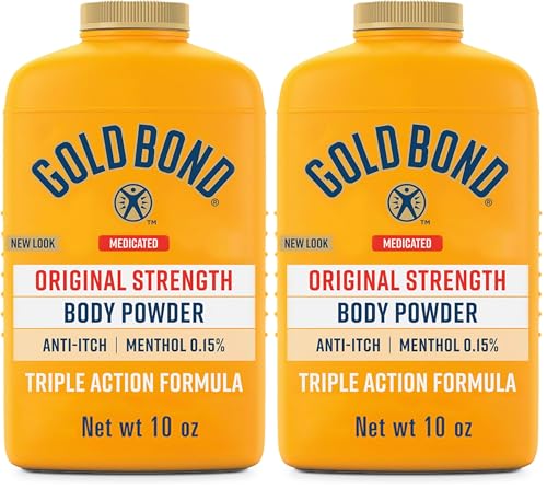 Gold Bond Medicated Body Powder, Talc Free Body Powder for Women and Men, Anti-Itch, Absorbs & Cools - 10 oz (Pack of 2)