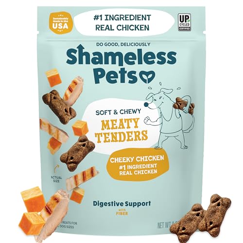 Shameless Pets Soft Dog Treats – Cheeky Chicken Meaty Tenders, Soft & Chewy Treats for Dogs, Real Chicken 1st Ingredient, Grain Free, Healthy Treats for Small, Medium & Large Dogs, 8oz