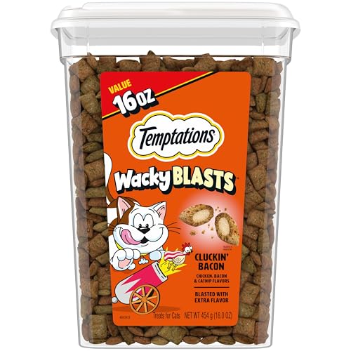 Temptations Wacky Blasts Cat Treats, Cluckin’ Bacon Flavor, 16 oz. Pouch