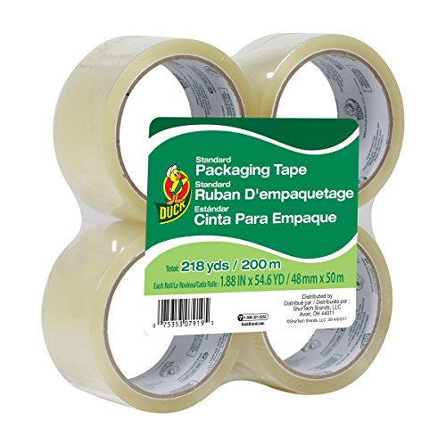 Duck Brand Standard Packing Tape Refill, 4 Rolls, 1.88 Inch x 55 Yard, Clear (240238)