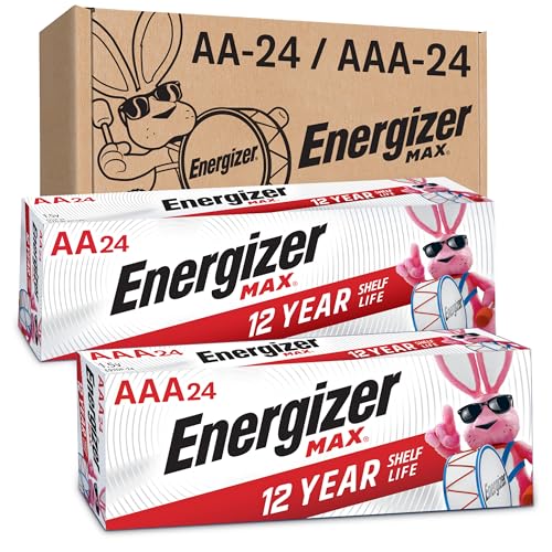 Energizer AA and AAA Batteries, 48 Count, Combo Pack Contains 24 Max Double A and 24 Max Triple A Batteries