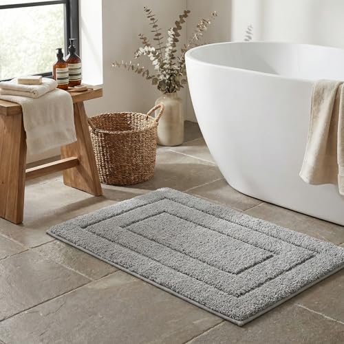 GRANNY SAYS Gray Bathroom Rugs 32" x 20", Bath Mats for Bath Non-Slip, Super Soft and Water Absorbent, Microfiber Bath Rugs, Machine Wash Dry, Bathroom Rugs for Bath Floor, Tub and Shower