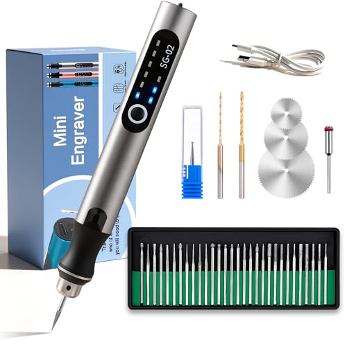 USB Rechargable Engraving Machines Pen with 35bits,Mini Electric Engraver Etching Machines Cordless Rotary Tools Engraved Jewelry Stone Metal Plastic Wood Resin