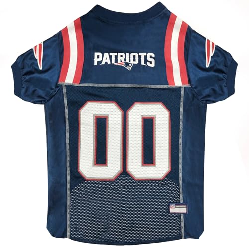 Pets First NFL New England Patriots Dog Jersey, Size Small, Football Shirt Costume for Pet, Dog Sports T-Shirt, NFL Team Clothing for Cats, Licensed Pet Apparel Available in 7 Sizes and 32 Teams