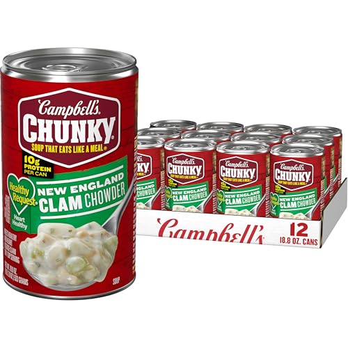 Campbell's Chunky Soup, Healthy Request New England Clam Chowder, 18.8 Ounce Can (Case Of 12)