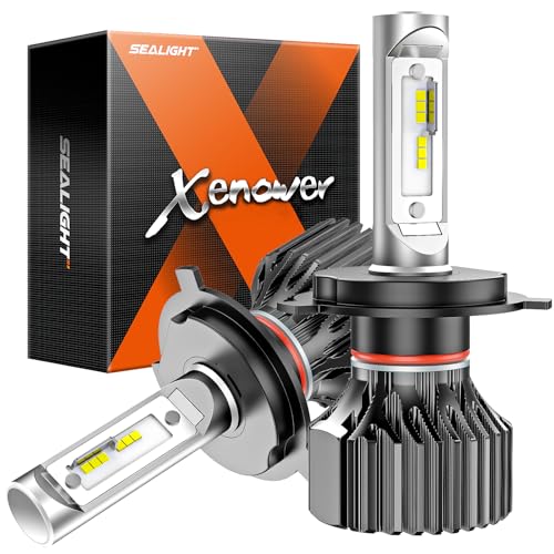SEALIGHT H4/9003 Bulbs, H4 Powersport 6 times Super Brighter 30,000LM 9003 Light Bulbs or Fog Lights Plug and Play, Pack of 2