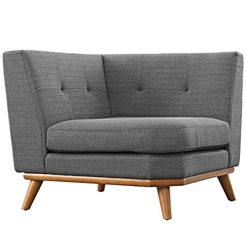 ModwayEEI-1796-DOREngage Mid-Century Modern Upholstered Fabric Living RoomCorner SofaGray