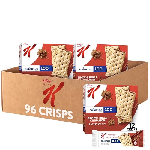 Special K Bar Pastry Crisps, Breakfast Bars, 100 Calorie Snacks, Brown Sugar Cinnamon (8 Boxes, 96 Count)