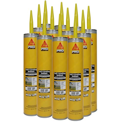 Sikaflex Self Leveling Sealant, Gray, Polyurethane with an Accelerated Curing Capacity for Sealing Horizontal Expansion Joints in Concrete, 29 fl. oz Cartridge, 12 Pack