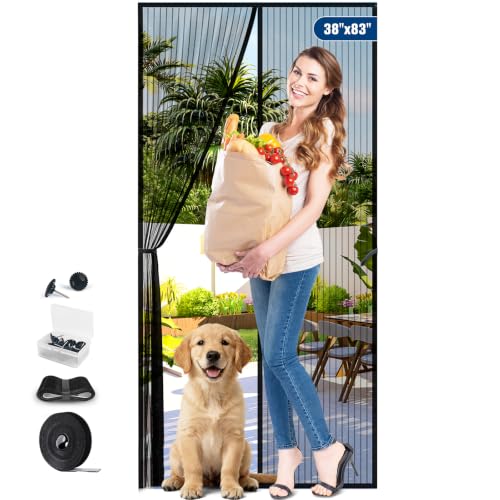 BlissTrends Magnetic Screen Door, Door Screen Magnetic Closure, Patio Screens for Patios Outside Outdoor, Mesh Screen Doors with Magnets Pet Friendly, Screen for Door to Keep Bugs Out (38"×83")