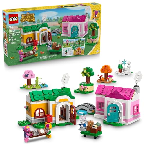 LEGO Animal Crossing Creative Houses: Seasons of Fun Building Toy - Pretend Play Set for Girls & Boys, Ages 7+ - Create 2 Houses W/1 Set of Building Blocks for Kids - Gift Idea for Birthdays -77057