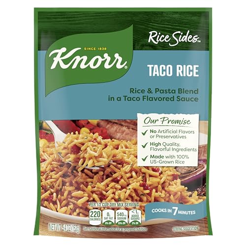 Knorr Rice Sides Taco Rice For a Tasty Rice Side Dish No Artificial Flavors or Preservatives, No Added MSG 5.4 oz