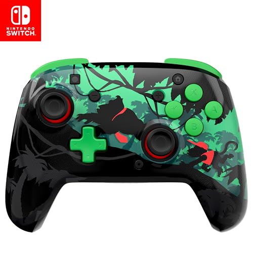 Turtle Beach Rematch Wireless Controller Officially Licensed for Nintendo Switch, Switch Lite/OLED, Works w/Nintendo Switch 2, Lenticular Shift Design Rechargeable Battery – Donkey Kong Green/Black
