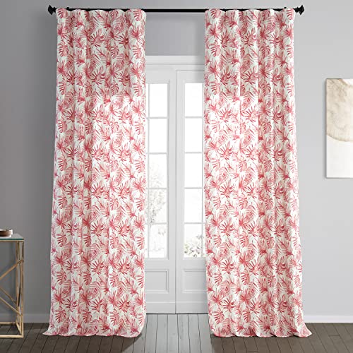 HPD Half Price Drapes Printed Curtains 96 Inches Long Cotton Curtain (1 Panel) Room Darkening Window Curtains for Bedroom & Living Room, 50W x 96L, Artemis Rust