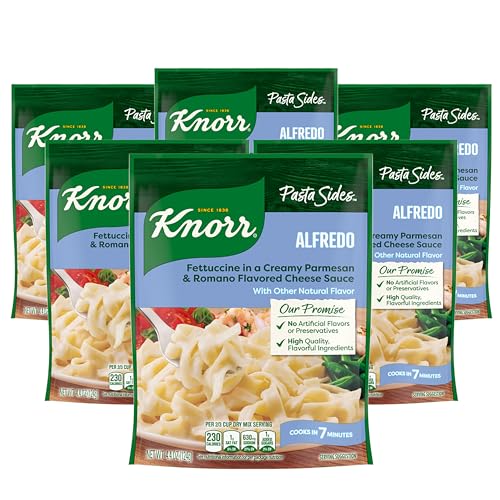 Knorr Pasta Side Dish 6 Count For Delicious Quick Pasta Side Dishes Alfredo Fettuccine No Artificial Flavors or Preservatives 4.4 oz