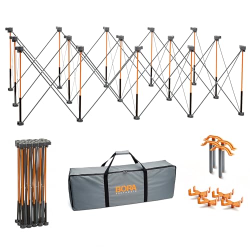 Bora Centipede 30" Folding Work Table - 4 x 8 Foot Portable Workbench 6000lb Capacity Lightweight Foldable Work Bench for Garage, Mobile Workstation, Carrying Bag, 4X 2x4 Brackets, & 4X Quick Clamps