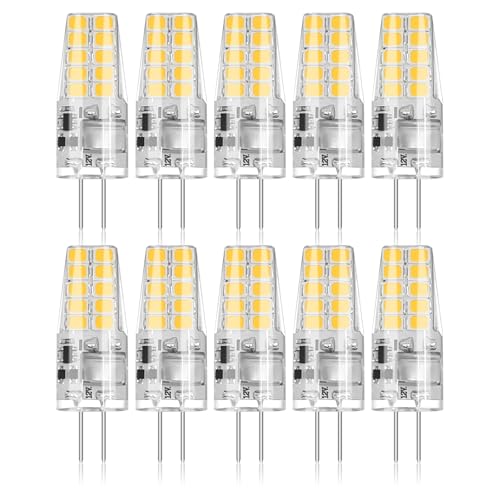 BUBO 10 Pack G4 LED Bulb 2W Equivalent 30W 3000K Warm White 250 Lumens 360°Beam Angle, T3 Halogen Bulb Replacement Landscape Bulbs, AC/DC 12V Led Lights G4 Bi-Pin Base for Outdoor Landscape Lighting
