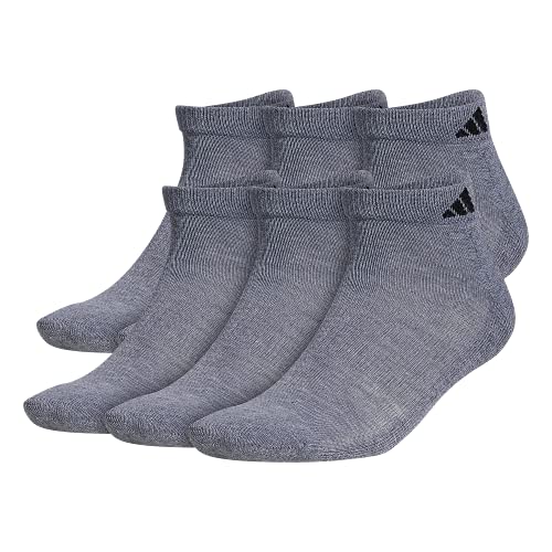 adidas Mens Athletic Cushioned Low Cut Ankle Socks (6 Pairs) Durable & Comfortable