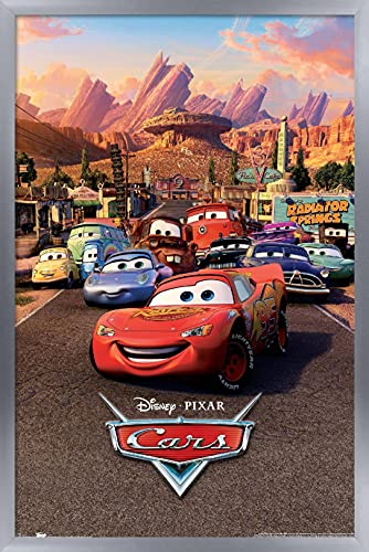 Trends International Disney Pixar Cars - One Sheet Wall Poster, 22.375" x 34", Silver Framed Version