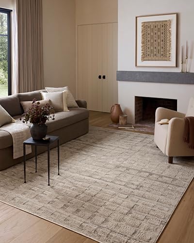 Loloi Amber Lewis Monty Collection MOT-06 Pebble/Beige 5'-3" x 7'-6", .50" Pile Height, Accent Rug