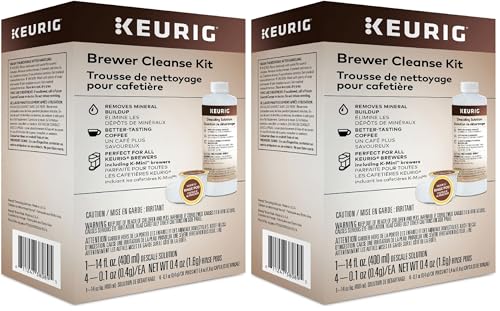 Keurig Brewer Cleanse Kit For Brewer Descaling and MaintenanceIncludes Descaling Solution & Rinse Pods,Compatible Classic/1.0 & 2.0 K-Cup Pod Coffee Makers,5 Count (Pack of 2)