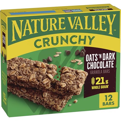 Nature Valley Crunchy Granola Bars, Oats 'n Dark Chocolate, 12 Ct, 8.94 oz (6 Pouches)