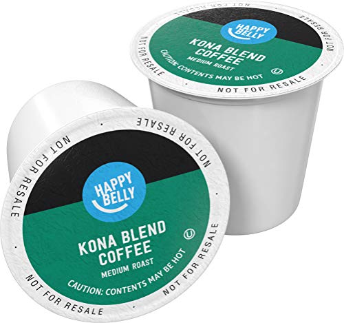 Happy Belly an Amazon Brand -Medium Roast Coffee Pods, Kona Blend, Compatible with Keurig 2.0 K-Cup Brewers, 100 Count