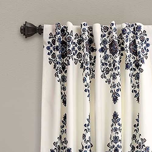 Lush Decor Keya Medallion Light Filtering Window Curtain Panel Pair, 95" Long x 52" Wide, Cream