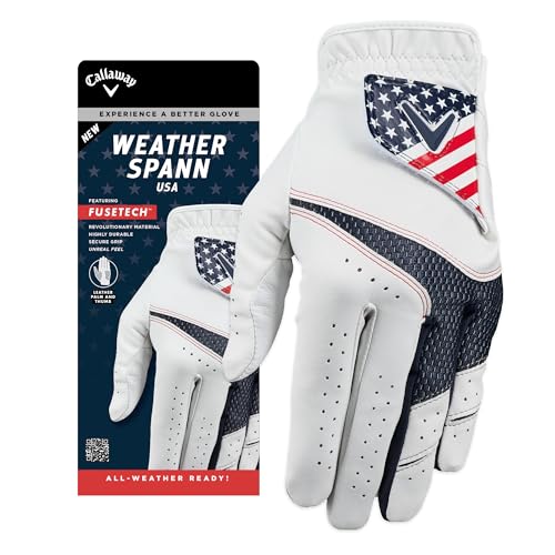 Callaway Golf Weather Spann Glove (Worn on Left Hand,USA,Medium,Men's)